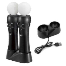PS4 VR Move Motion Controllers with Dual Charger - Enhanced Gaming Controllers for Virtual Reality