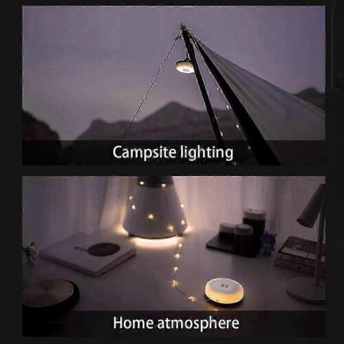 (Normal Version, Desert Yellow) Multifunctional Portable Camping Light with String Lights IP67 Waterproof Outdoor Stowable Hanging Light 2