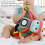 Multi Function Baby Cart Hanging Plush Robot Doll with Teether Pendant 10x34cm 7