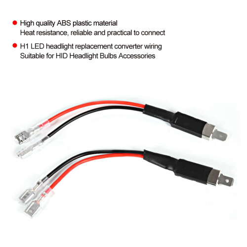 H1 LED Headlight Wiring Adapter Cable Holder Set 2pcs for Durable Connection