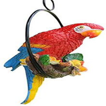 Statues de jardin représentant des oiseaux réalistes et colorés, moulées à la main en résine de haute qualité avec anneau de suspension en
