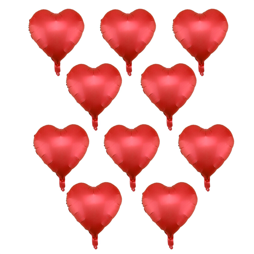 Foil Heart Balloons, Metallic Foil 18Inch Heart Shaped Balloons For Air Or Helium, Wedding Party Decorations Birthday Celebration, Heart Ballo Red