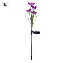(4#) Multi-Color Artificial Lily Solar Power LED Garden Lawn Light Yard Decor Lamp