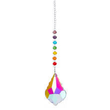 Pendentif attrape-soleil en cristaux colorés, prismes en cristal en forme de feuille d'érable pour une décoration suspendue étincelante dans les