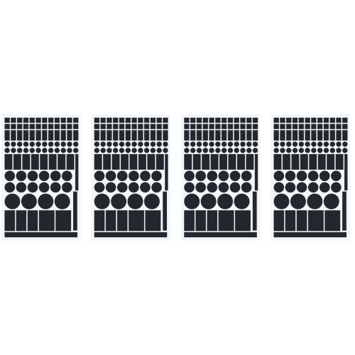 4 Sheets Adhesive Light Blocking Sticker For-Black PVC