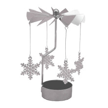 Pendant Decorations Spinning Tea Light Holder, Dancing Light Reflections for Romantic Atmosphere, Heat Powered Rotation in Carousel Candlestick Design