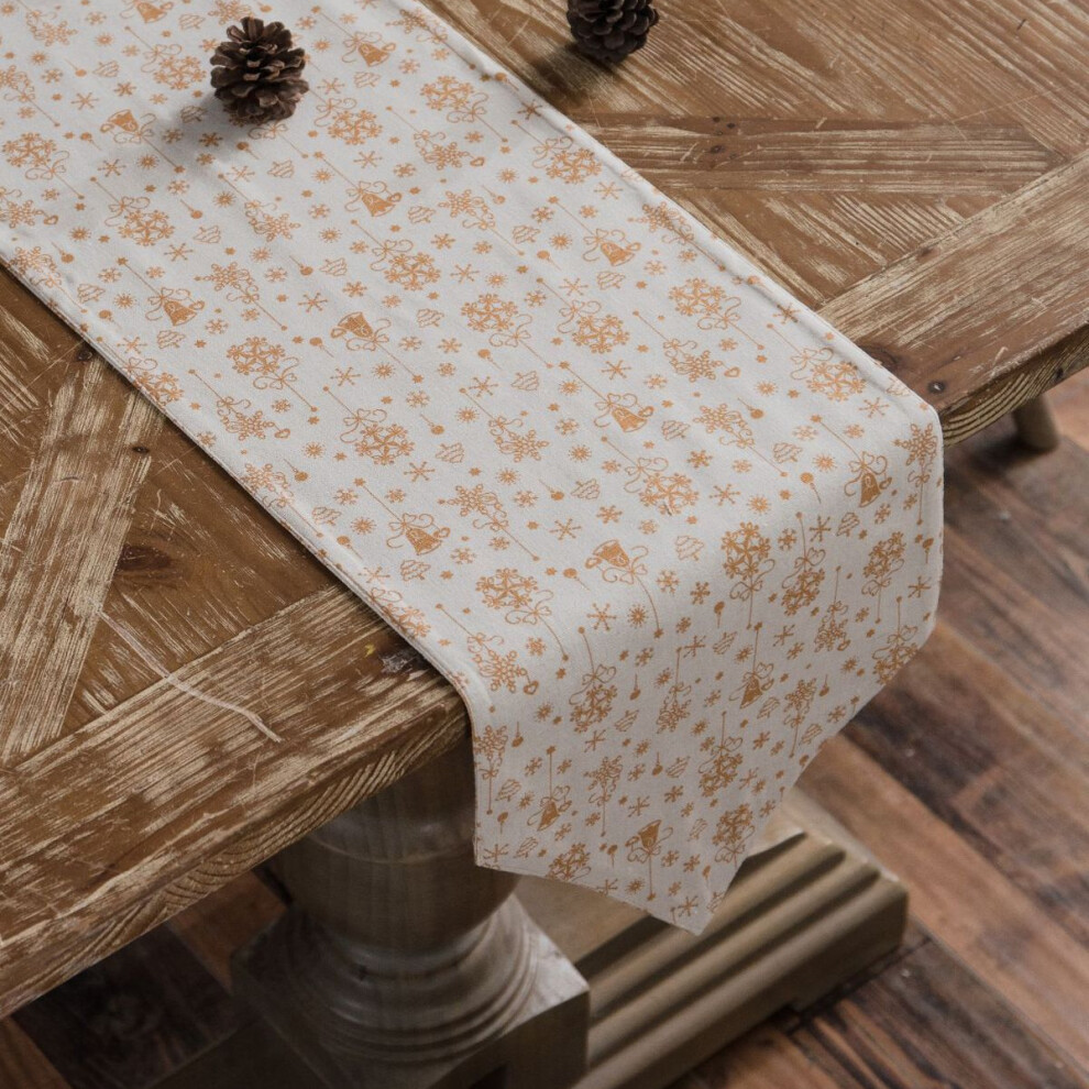 Table Runner For Holiday Dining, Faux Fur Runner Snow Print Decorative Mat For Christmas Wedding Party Events, Bright Home Decor Rustic Style Elegant-image-OPC-PN9F8BK-NEW