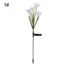 (1#) Multi-Color Artificial Lily Solar Power LED Garden Lawn Light Yard Decor Lamp