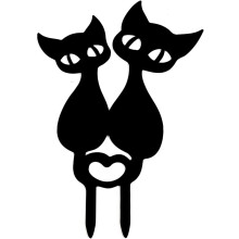Statue de chat en métal, silhouette, pour espaces extérieurs. Construction en acier inoxydable, étanche et résistante aux intempéries.