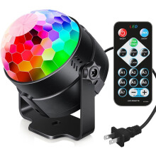 LED Disco Ball Party Light SoundActivated 7 Lighting Modes Remote Control 8.3 cm Diameter
