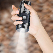 (A) Mini LED Flashlight With Five Lighting Modes Rechargeable Portable Waterproof For Outdoor Camping And Emergency Use SS