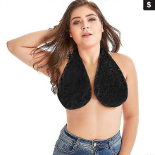 (S, Black) Towel Bra Bath Towel Hanging Neck Wrapped Bra Big Chest Hanging Neck Towel Bra