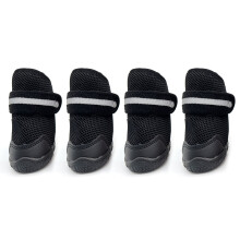 4pcs/set Lightweight Pet Dog Footwear for Outdoor-Black XXL