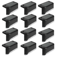 (China, 16pcs warm light) 14816pcs Solar Deck Lights LED Waterproof Outdoor Solar Powered LED Step Lights For Decks Stairs Patio Yard Garden Decor