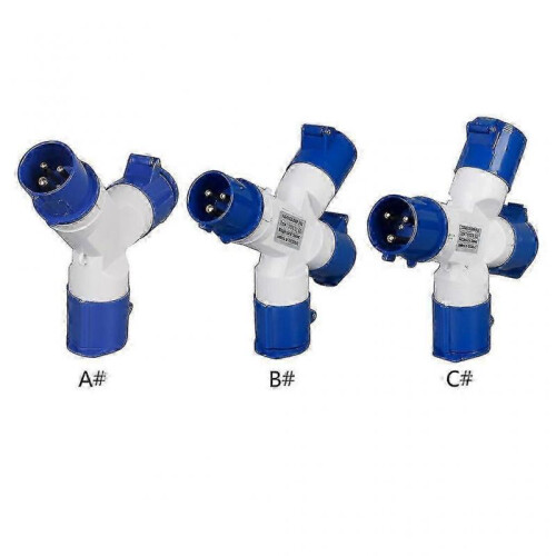 (B) 16a Camping Caravans Single To 2/3 Way Electrical Hook Up Splitter Adapter 2