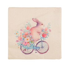Easter Rabbit Pillowcase Colorful Cartoon Easter Cushion-Purple