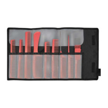 A22_E22 _ Hairdressing comb set 9 pcs. k.coral