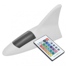 (White) Solar Shark Fins Antenna Light with Remote Control Super Bright Adhesive Universal SUV Van Auto 13 LED Warning Roof Lamp_xi
