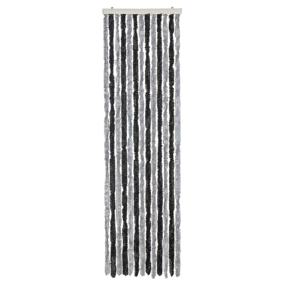 Vidaxl ( And 56 X 200 Cm) Fly Curtain Door Curtain Fly Screen Fly Blind Insect Curtain Chenille Grey/Black