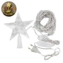 (warm white) Christmas Tree Cascading Twinkle Lights 8 Modes Adjustable Timer Function Waterproof Easy to Install Cascading Tree Twinkle Fairy Lights