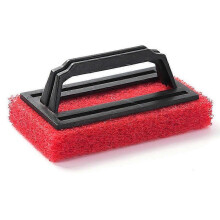 (Red) Conformable Scrub Sponge Brush With Handle For Cleaning Shower Bathtub Floor-yvan