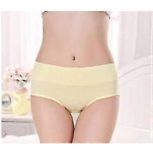 (M, yellow) Women's underwear solid color mid-rise cotton fabric women's briefs briefs size-selected underwear