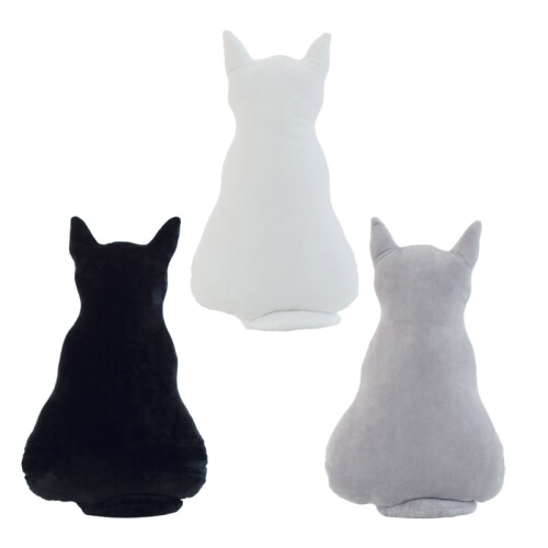 Soft Cat Back Shadow Toy Sofa Pillow for Office-White 70cm 1