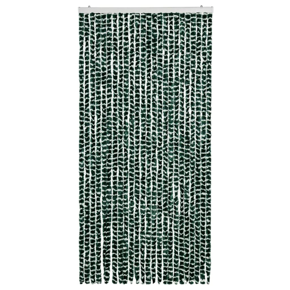 Vidaxl Insect Curtain And 100X220 Cm Chenille Doorway Screen Blind Green/White