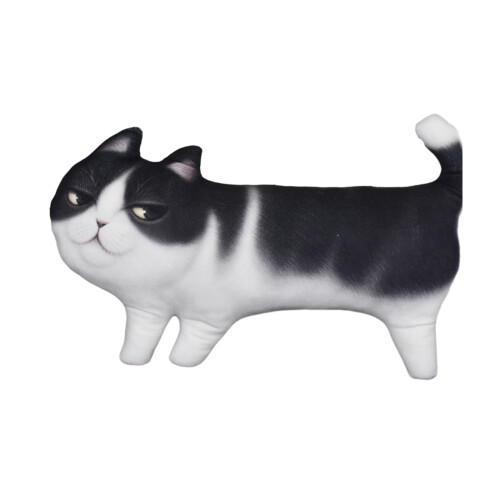 Creative Simulation Cat Pillow 3D Cat-black backed cat 27X16