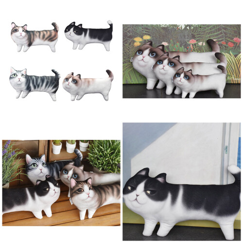Creative Simulation Cat Pillow 3D Cat-black backed cat 27X16 2