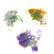Bunte kleine Blumenaufkleber, florale Vintage-Bastelaufkleber für Journaling und Scrapbooking, PET-Naturpflanzenaufkleber aus hochwertigem Material