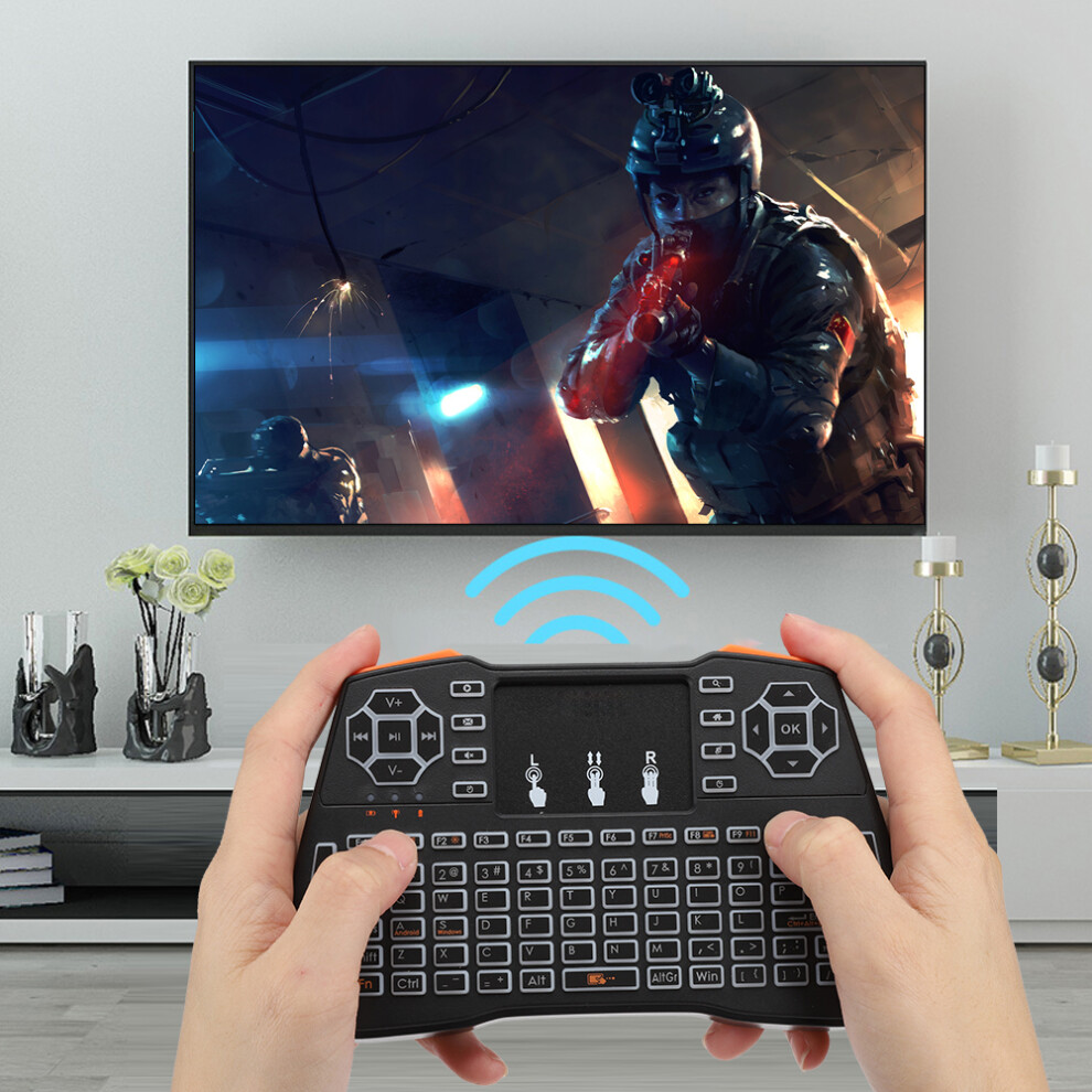 I8 Plus Backlit 2.4Ghz Mini Wireless Qwerty Keyboard With Touchpad, 1020Mah 6951363984657