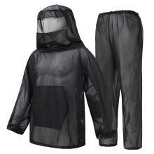 Beekeeping Hooded Jacket Mosquito Netting Outdoor Beekeeping Clothing Black Size M Honey Harvesting Clothing
