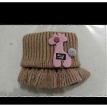 (Dark khaki) Children's scarf knitted warm neck cover boys and girls scarf lace protective neck scarf