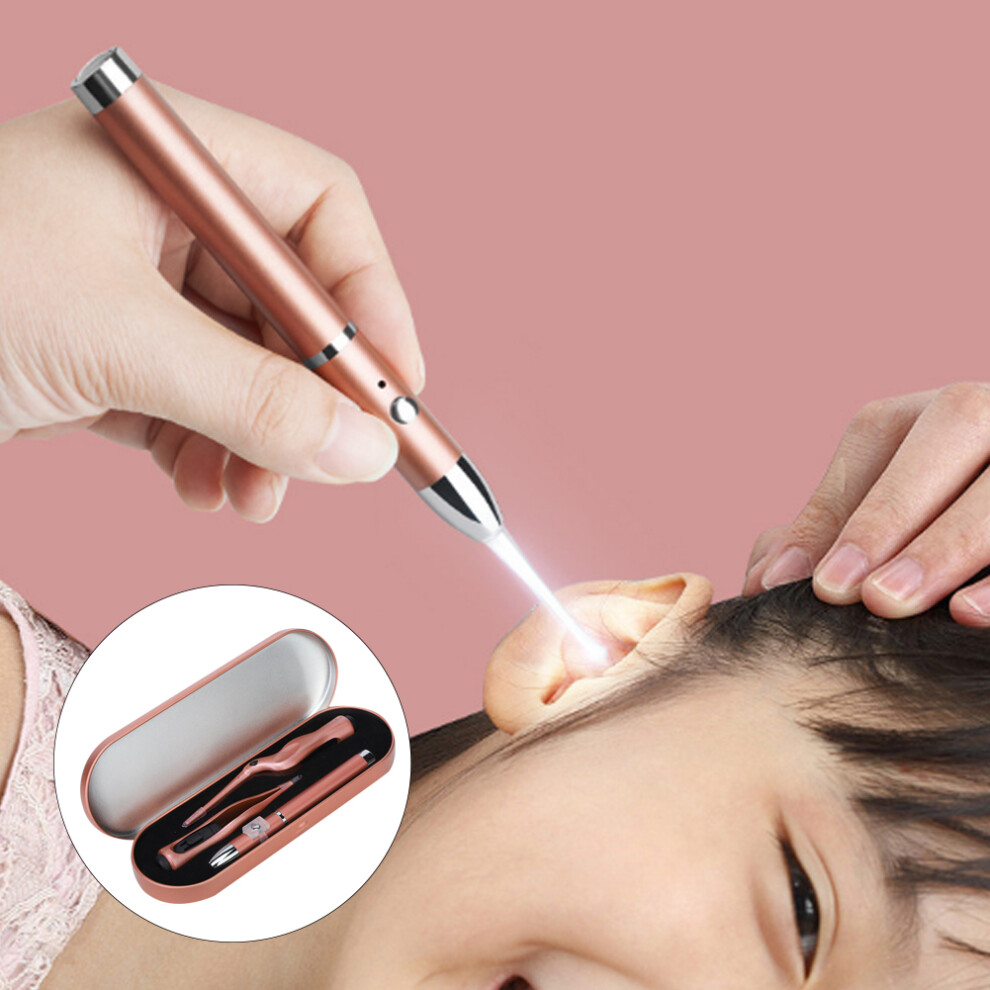 3pcs Kids Luminous Ear Care Set with Tweezers & Booger Clip, 15.6cm