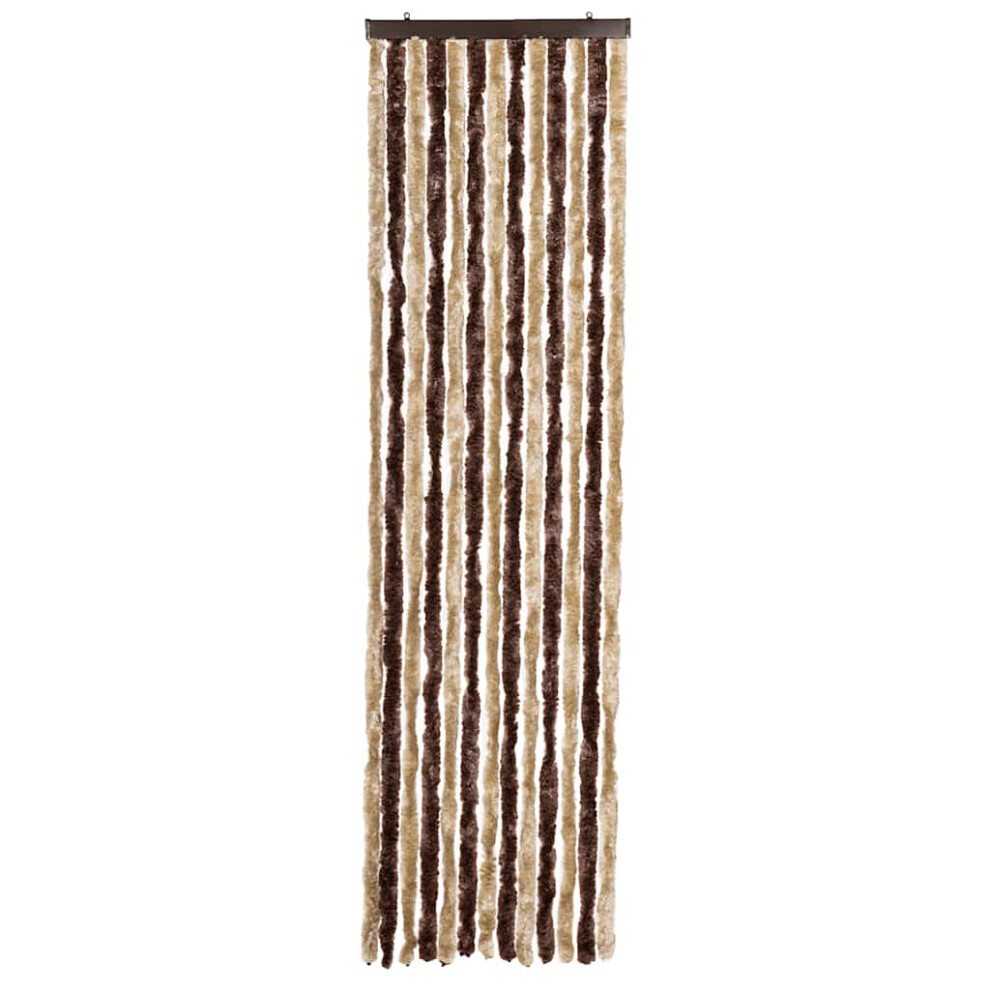 Vidaxl Insect Curtain Beige And Light Brown 56X200 Cm Chenille Doorway Screen
