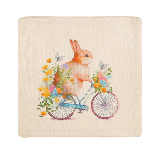 44x44cm Easter Pillow Cover Rabbit Flower Chicken-Yellow