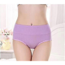 (XL, Light purple) Women's underwear solid color mid-rise cotton fabric women's briefs briefs size-selected underwear