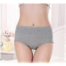 (L, grey) Women's underwear solid color mid-rise cotton fabric women's briefs briefs size-selected underwear