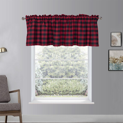 Κουρτίνες συσκότισης για παράθυρα, Buffalo Check Plaid Gingham Αγροικία Σχεδιασμός, 1