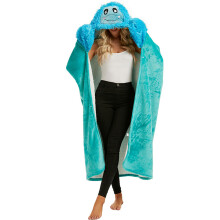 Fluffy Hooded Blanket Cuddly Blanket with Sleeves and Hood-5