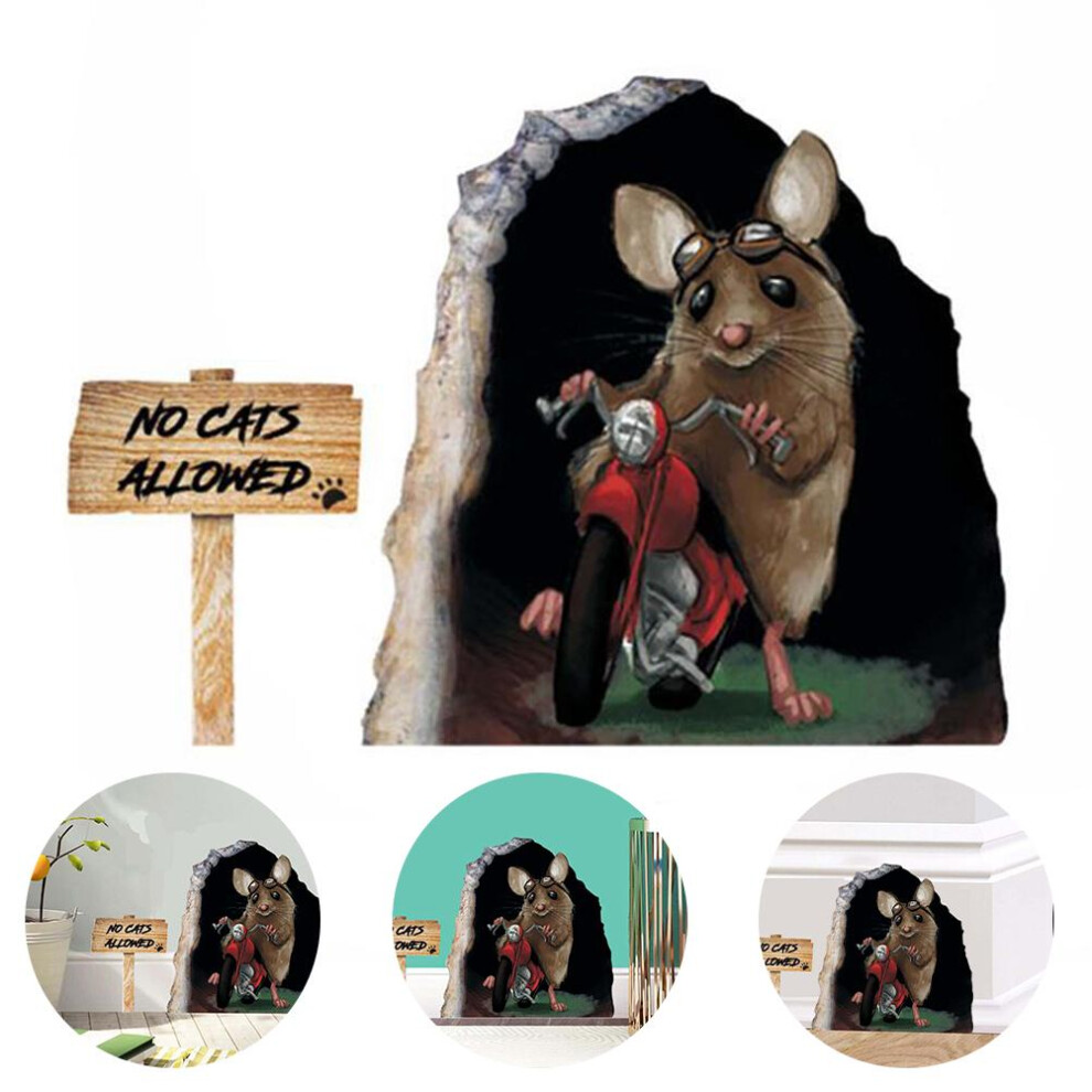 Creative Home Decoration, Reading Mouse Wall Decal, Versatile Application For Kids' Rooms And Classrooms, Vinyl Waterproof Decals, Adorable Room Accen