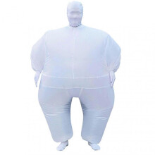 (adult, White) Big Fats Solid-Color Inflated Costume Lightweight Battery Powered Costume for Women Men Adult-Good