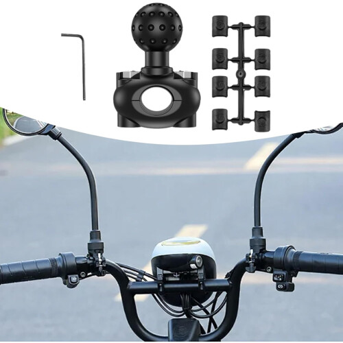 Mirror Motorcycle Ball Adapter Waterproof Bracket Action Camera Mount NonSlip Thin Pole Ball Head 1