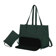 (Green) Casual Office Shoulder Handbag with Women's Lunch Tote Bag and Integrated Lunch Box-Good