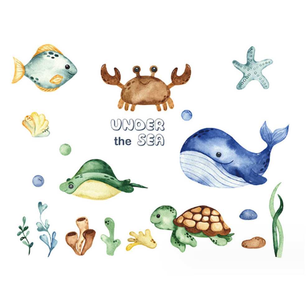 Enchanting Marine World, Premium Wall Decals For Nursery Kids Room Playroom, Strong Self-viscosity Peel And Stick, Ocean-themed Neutral Decorations, G