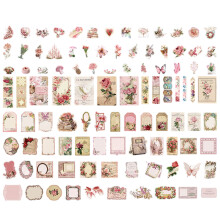 Exquisite Geschenkbox mit Naturkollektion, 200-teiliges Set mit Vintage-Ästhetik-Washi-PET-Schreibpapier-Stickern für Scrapbooking,