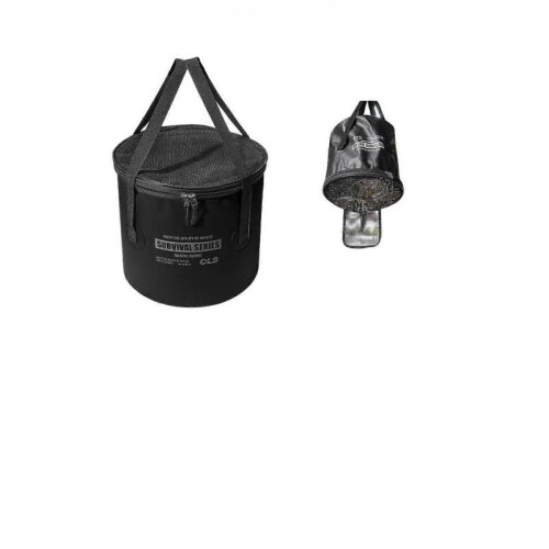 (black) Multifunctional folding bucket, waterproof material, quick folding in 2 seconds, convenient for outdoor use