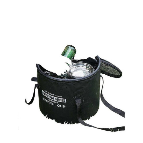 (brown) Multifunctional folding bucket, waterproof material, quick folding in 2 seconds, convenient for outdoor use 2