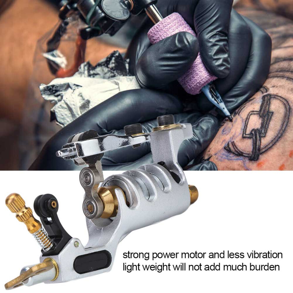 Silver Strong Alloy Rotary Tattoo Pen 10000Rpm Liner Shader Gun